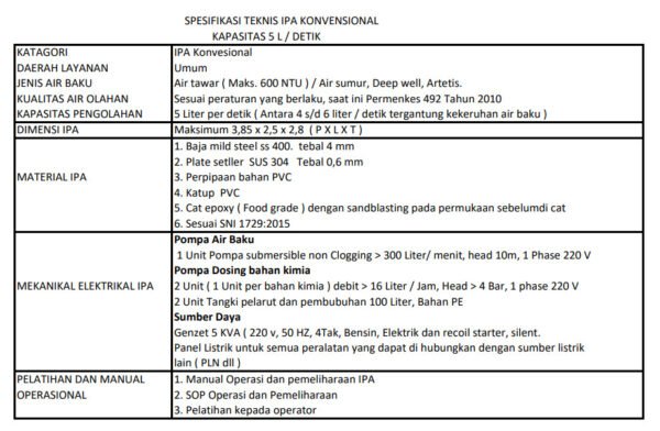 Spesifikasi IPA Instalasi Penjernih Air (1)